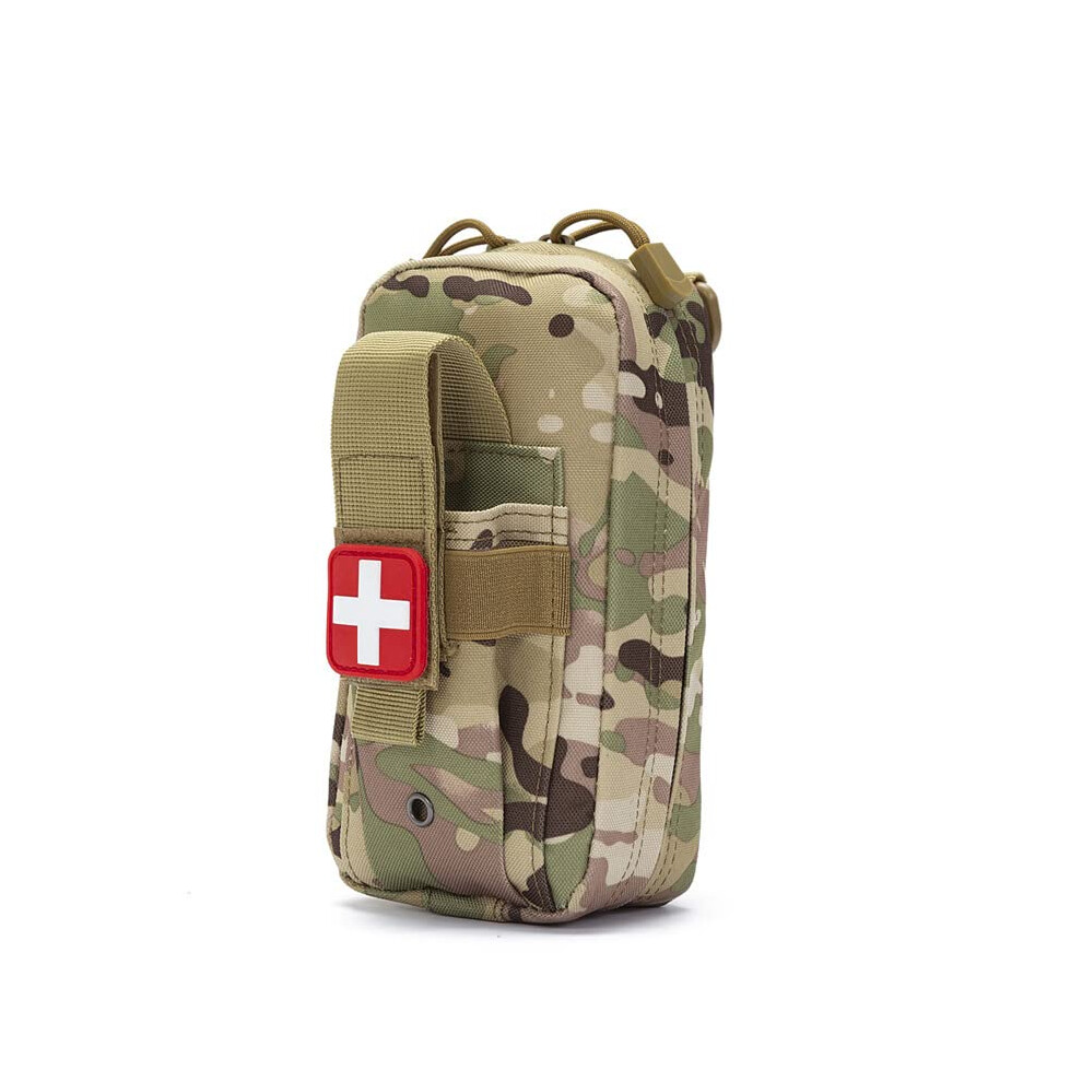 Reflective First Aid Kit with Quick Access Zipper, Tactical Medical Pouch for Camping Hiking Travel