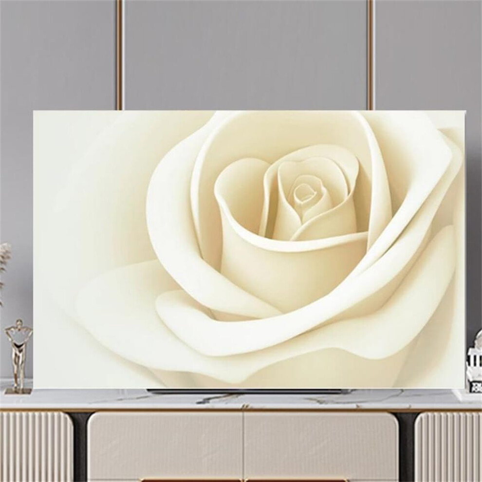 65 Inch Tv Dust Cover Roses Dustproof Screen Protector, Universal Fit 3280 Inch White 9412369460059