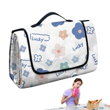 Picnic blanket foldable Large picnic blanket with handle 198x198 cm waterproof washable mat for travel camping terrace RV picnic