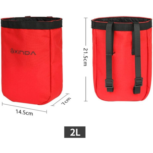 Climbing tool bag with QuickClip attachment and adjustable hip belt for easy carrying, red 1