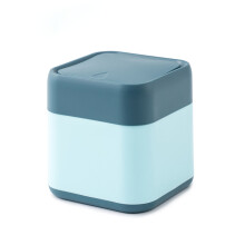 Poubelle élégante et hygiénique pour salle de bain et bureau, avec couvercle amovible et design compact en plastique, anti-odeurs.