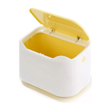 Poubelle de bureau compacte, poubelle de bureau en plastique résistant à l'usure et anti-odeurs avec couvercle à ouverture par pression, petite
