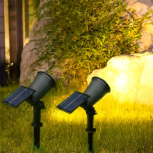 Solar Spot Lights Outdoor, White LED Solar Flood Lights, IP65 Waterproof (2)