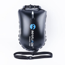 Swimming Buoy 20L Inflatable, High Visibility Safety Buoy for Open Water Sports Black