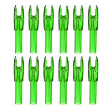 Archery Arrows Cams 4.2 mm, Pack of 12 Plastic Insert Arrow Cams Replacement Arrow Shafts for Hunting Shooting Compound Recurve Bow, Clear Green