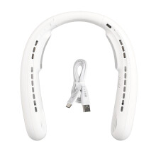 Ventilatore da collo senza pale, ventilatore portatile ricaricabile con uscita dell'aria a 360 per un raffreddamento rapido e un comfort ottimale,