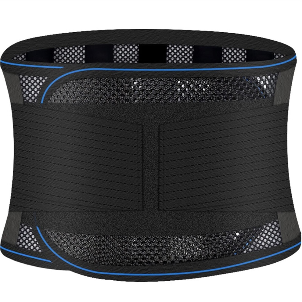 Black Waistband Back Brace Lumbar Support Wrap Slim Waist Trimmer M