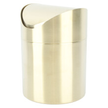 Mini soptunna för bänkskiva med svängbart lock i rostfritt stål, kompakt och lätt, rostbeständig, fingeravtryckssäker, multifunktionell