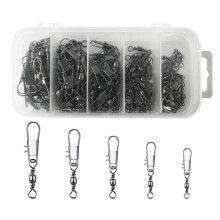 100 pieces fishing line plugs barrels swivels fishing rolling ball bearings barrels swivels for saltwater
