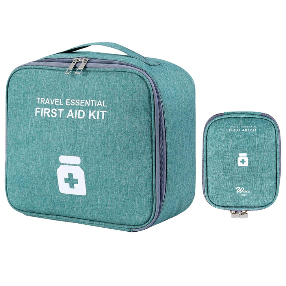 Green 2 X, Waterproof First Aid Bag, Portable Medical Care Bag, Travel Storage Bag,
