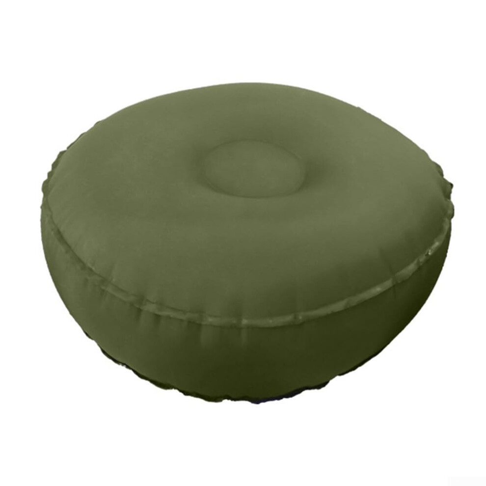 Green Inflatable Yoga Cushion, Footrest Cushion, With Quick Inflation System, Comfortable Foot Support, For Leisure, Travel, Fitness (Olive )
