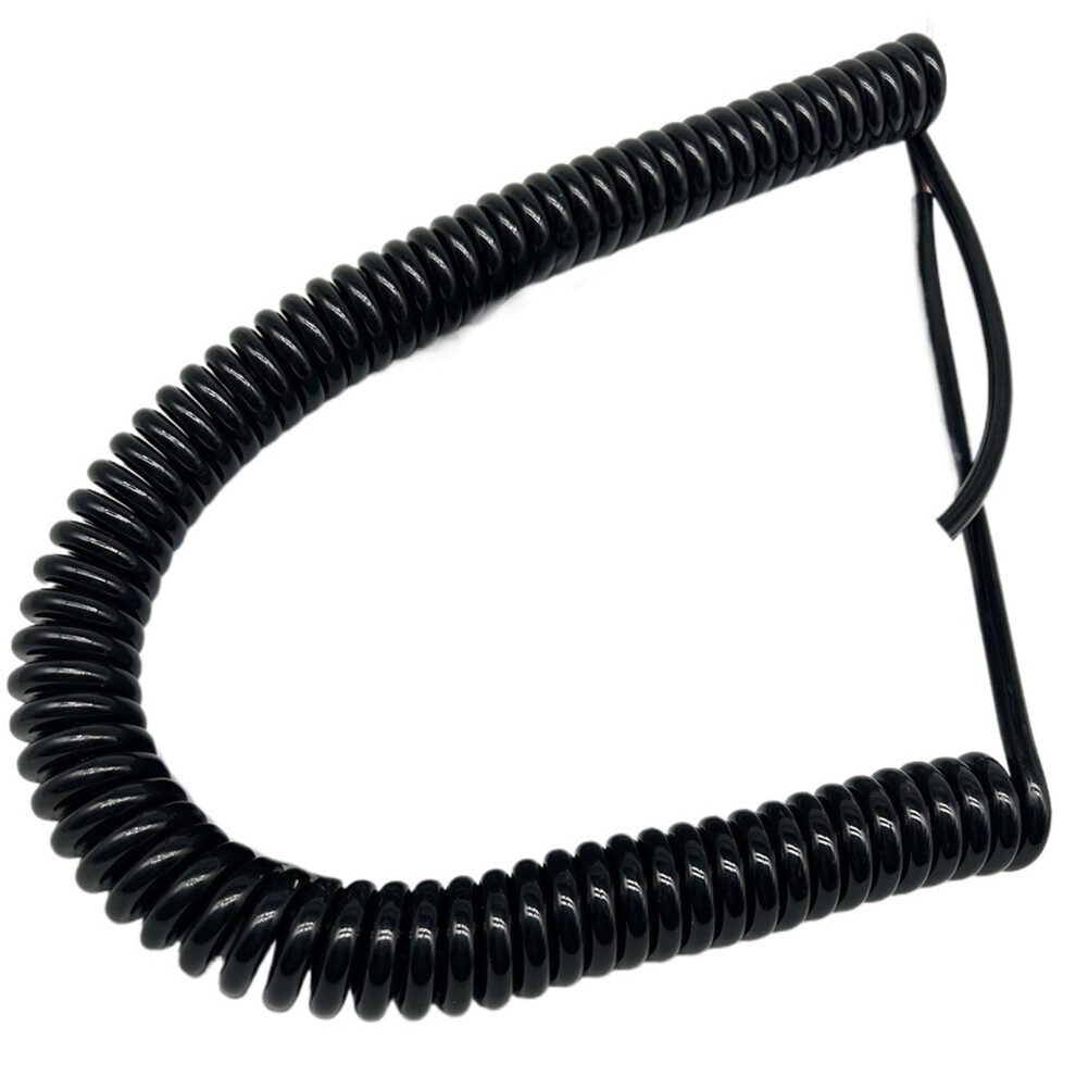 Coiled Power Cable Flex Curly Spring Cord, 2Core 1.5 Mm Grounding Spring Wire, 0.5 Meter Retractable Spiral Cable 9365049415279