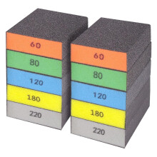 10part sanding sponge, washable and reusable sanding block, sandpaper assortment with grit 60/80/120/180/220 Ref: 2651
