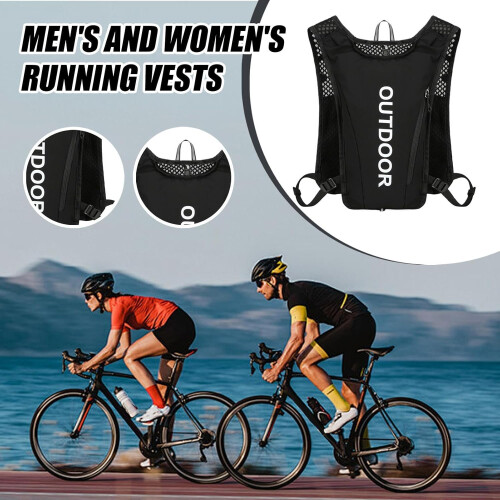 Running Vest, Water Backpack, 5L Adjustable Chest Straps, Bicycle Bag, Black 1
