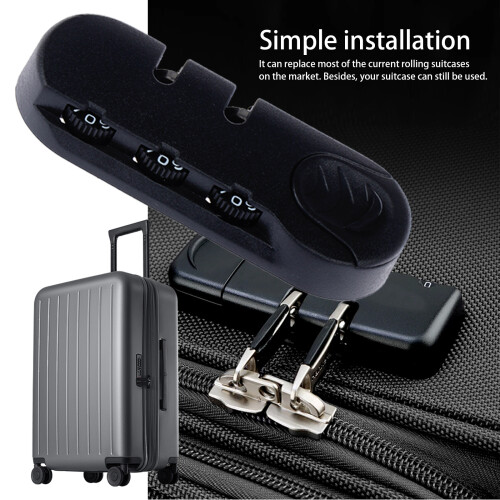 Efficient Black Combination Lock Plastic Appearance Suitcase 1