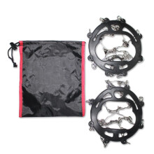 Outdoor crampons 8 teeth stainless steel snow antislip mountaineering snow claw shoe cover outdoor equipment orange black Ref: 3226