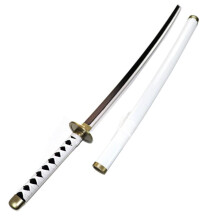 Wooden Sword, Katana Sword, Weapon Props, Anime Ninja Sword, Toy for Anime Fans, Anime Samurai Ninja Sword with Sheath/White