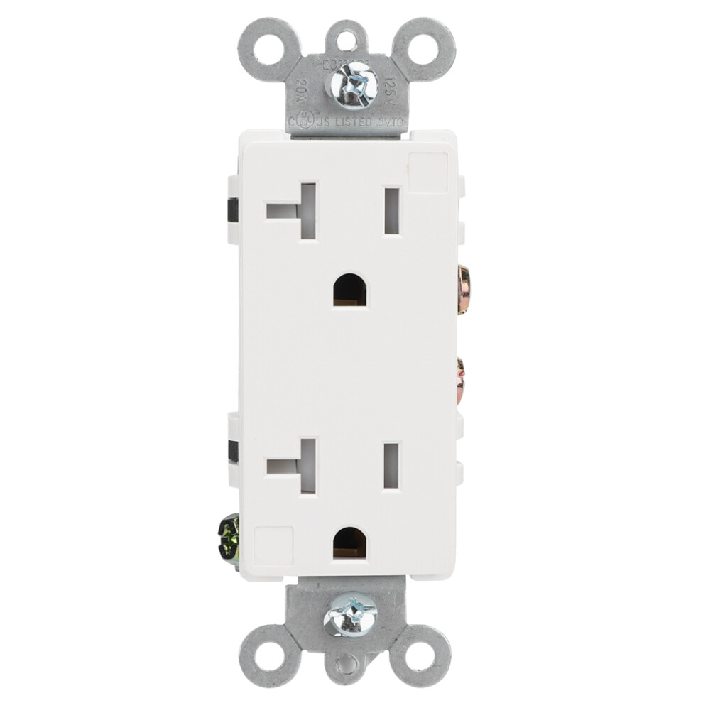 Tamper Resistant Duplex Receptacle, Industrial Grade Electrical Outlets For Reliable Power Supply In Commercial And Residential Spaces, White 9420858340102