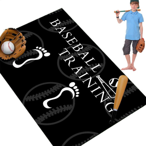 Professional Baseball Batting Mat, Noise Reduction, Pitching Posture Training Pad Black