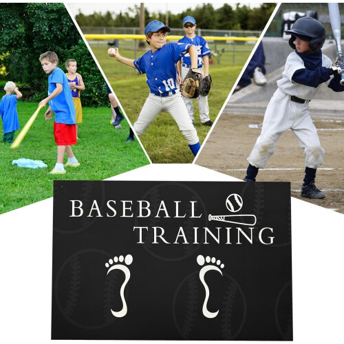 Professional Baseball Batting Mat, Noise Reduction, Pitching Posture Training Pad Black 2
