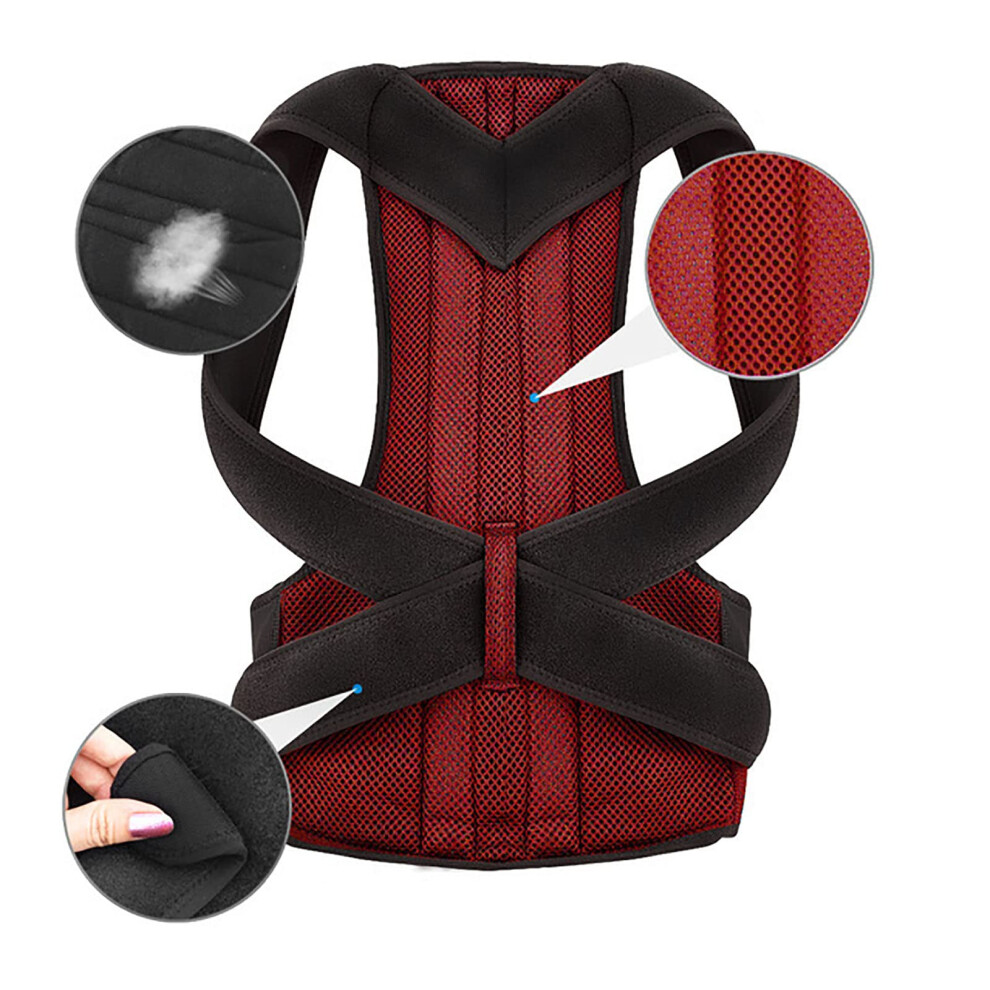 Red Posture Corrector For Men And Women, Lumbar Support, Relieve Back Pain, M