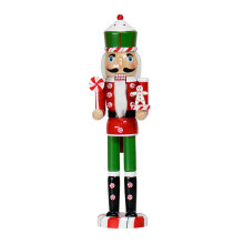 Handcrafted wooden nutcracker figures, sweets theme, Christmas decorations, 38 cm, creative doll figures
