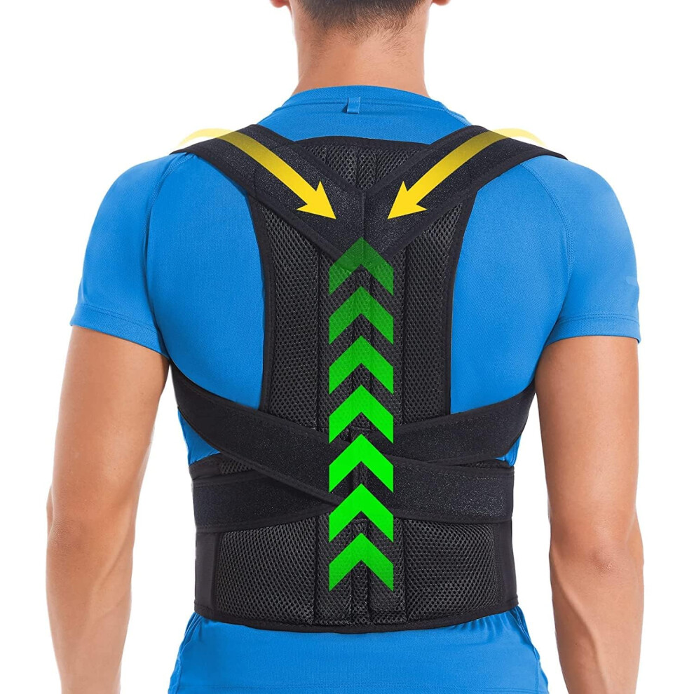 Upper and Lower Back Pain Relief Posture Corrector, Adjustable Full Back Support, Lumbar Support XXL