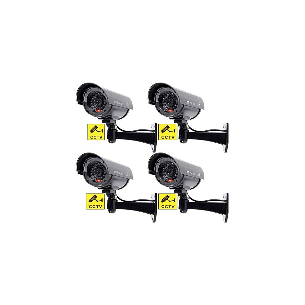 Dummy Security Camera System, Realistic Red Flashing Light Surveillance For Indoor Outdoor Usage, Economical Deterrent With Waterproof And Dustproof 9139052716025