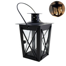 Lanterna retrò, portacandele sospeso con base piatta, lanterna in metallo per decorazioni interne ed esterne, decorazione sospesa in stile rustico