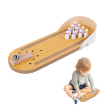 Mini Bowling Set with 10 Pins Wooden Toy for Children from 3 Years