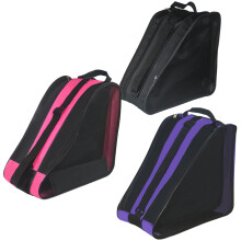 Roller Skate Bag, Adjustable Shoulder Strap, Fits Quad, Inline Skates, Purple, Black, Pink