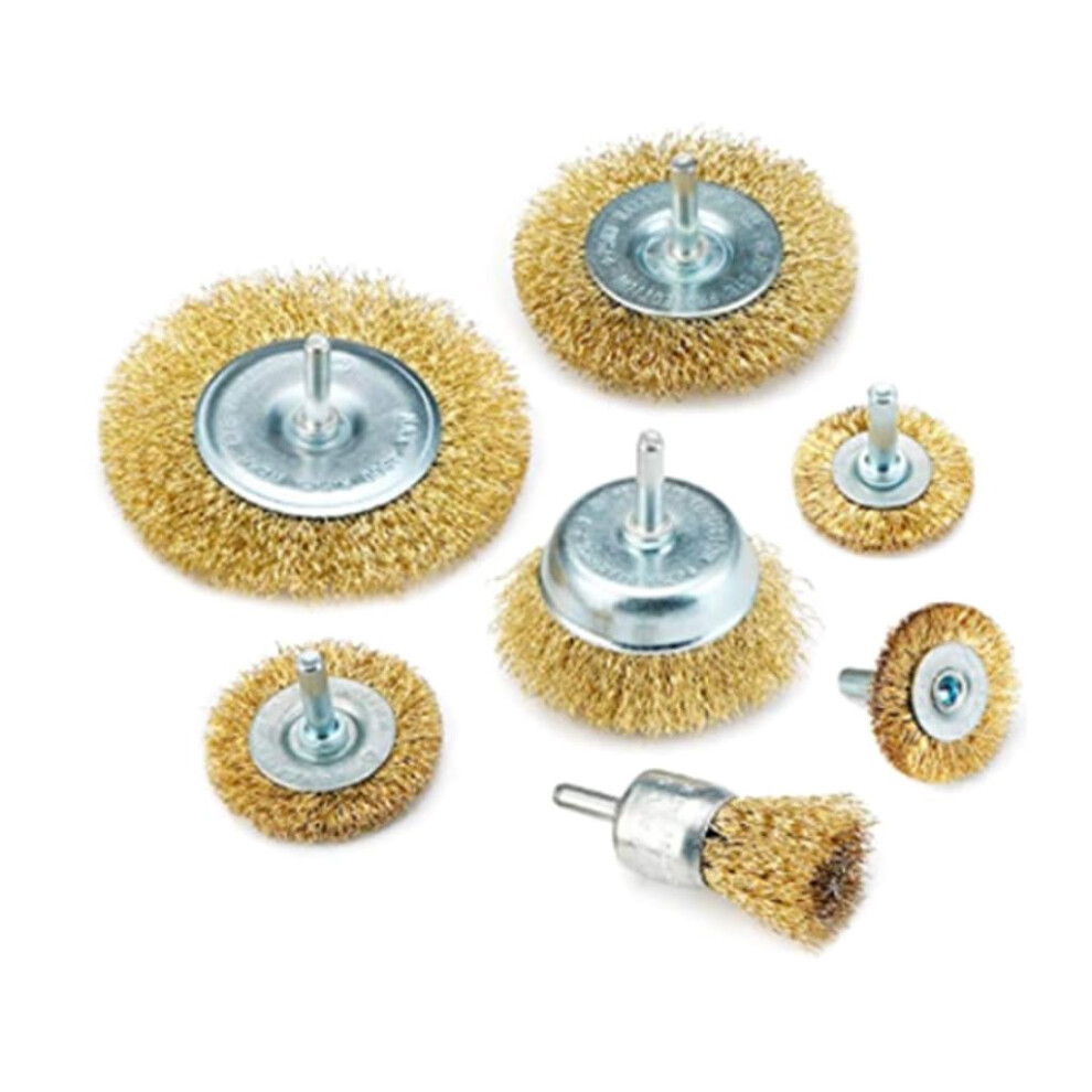 7Piece Wire Brush Set For Drills, Grinders, Grinding Tools, Wire Brush, Drilling Tool, Polishing, Rust Removal 9426802958980