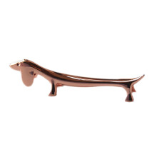 Essstäbchenablage Decorative utensil holder – Cartoon animalshaped chopstick rest for spoon tableware, stainless steel fork stand rosegold puppy