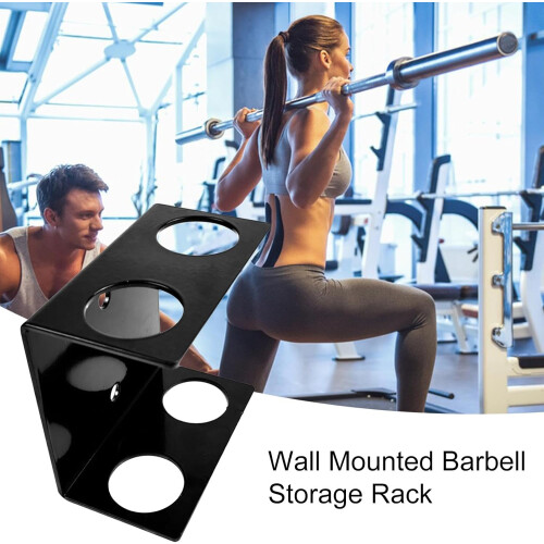 Barbell Wall Rack, Resistance Band Storage Rack, Multipurpose Training Equipment Wall Rack 2