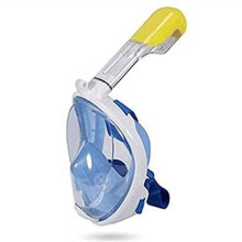 Fullface snorkel mask made of silicone with 180 underwater vision – dry diving mask for adults and children