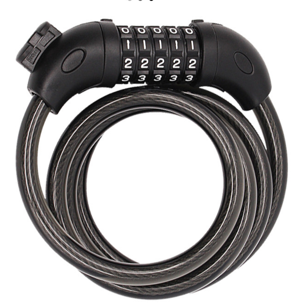 Weatherproof Braided Steel Bike Lock W/ Resettable Combination, Self-Coiling Cable 4 Easy Storage, High Security Multipurpose Accessories 4 Outdoor 9139052745391