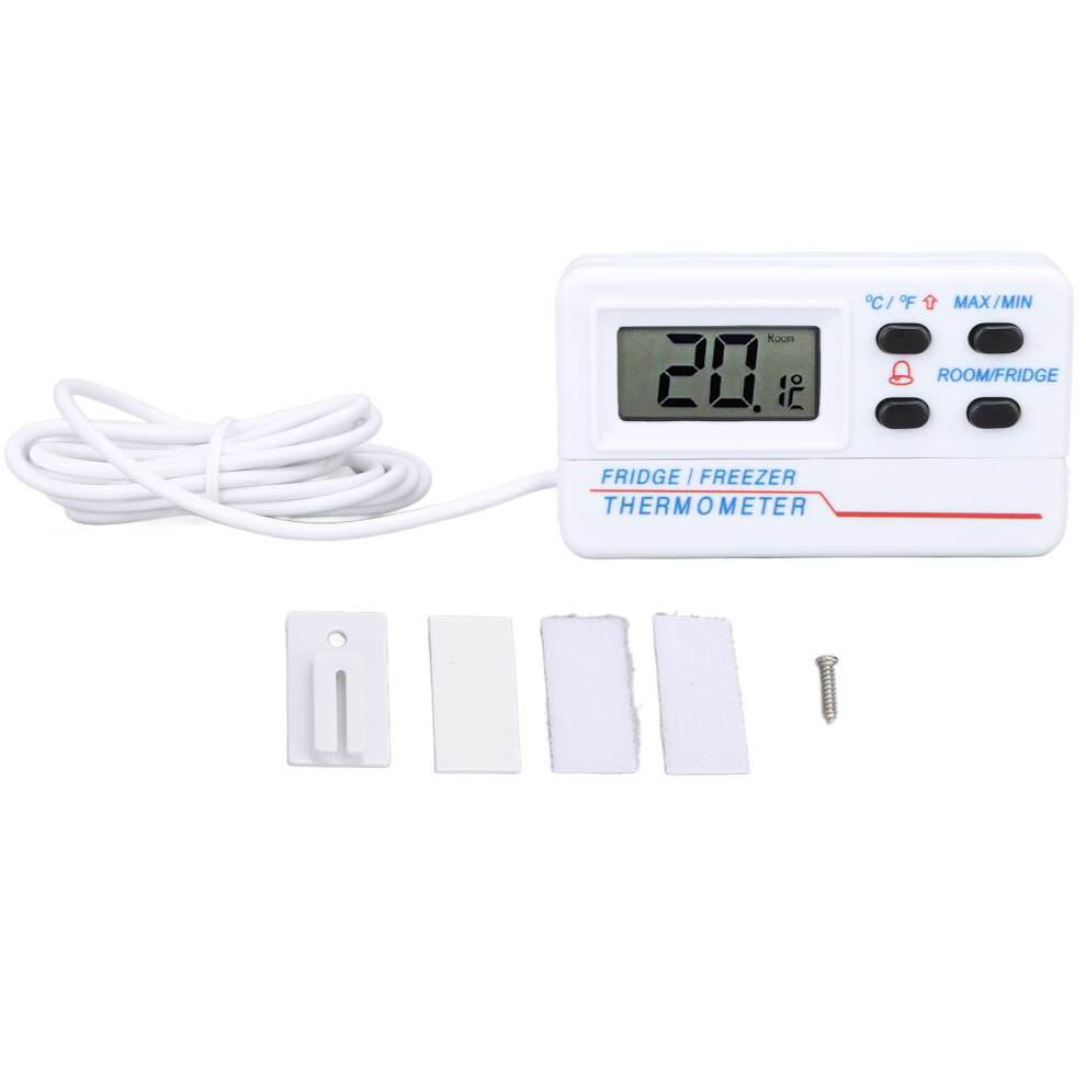 Digital Refrigerator Thermometer Fridge and Freezer Alarm Alert Max Min Temperature Monitoring Accurate Temperature Monitor with Magnetic Attachment D
