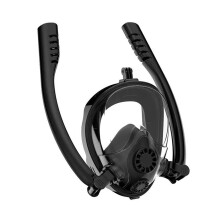 Diving Mask, Underwater AntiFog Full Face Snorkel Mask for Women, Men, (Black S/M)