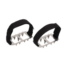 Outdoor Crampons for Winter, 10 Teeth, Stainless Steel Shoe Covers, Adjustable Hook and Loop for Traction on Snow and Ice, Ergonomic Design for Hiking