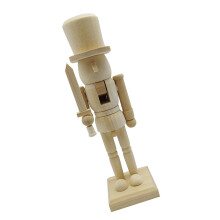 Christmas Nutcracker 25.5 cm, Soldier King made of unfinished wood, Nutcracker Figures Painting Handcraft Marionette Ornament unfinished (LL0070)