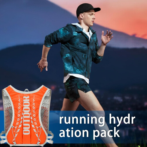 5L Water Backpack for Cycling  Hydration Pack  Lightweight 5L Water Pack (Orange) 2