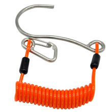 Single Head Rafting Hook Stainless Steel Reef Hook Coil Spring Cord Diving Safety Accessories Orange