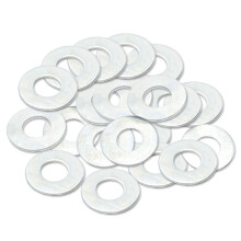 20 stuks M6 platte ringen, grote roestvrijstalen ringen, assortiment van 4 bouten en schroeven, M6 x 25 mm metalen platte reparatieringen, dikte 1,5