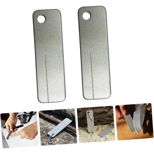 2 Sets of Whetstone Knife Sharpener Whetstones Tool Sharpening Stone House Sharpener Rectangular Diamond Sharpening Stone Silver Diamond 2 Pieces x 2 2