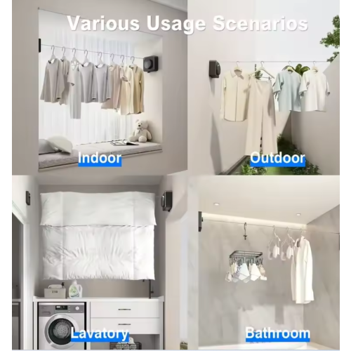 4.8m Retractable Clothesline Wall Mounted Indoor Drying Line 1