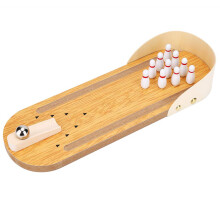 Table Bowling Set, Skittles Game for Children, Table Mini Bowling Game Set with Wooden Desktop Decoration for Children, Game Skittles Game