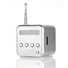 Altavoz estéreo con diseño portátil, compatible con Plug and Play para tarjeta TF y disco U, batería incorporada para recepción de radio FM de