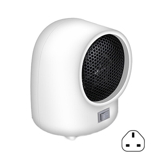Efficient 500W Small Portable Heater for Indoor Use-White UK
