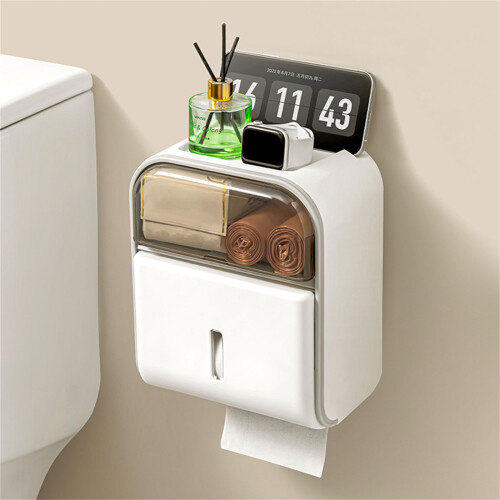 Practical Wall Tissue Box with Unique Opening for-Blue White 2