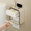 Practical Wall Tissue Box with Unique Opening for-Blue White 6